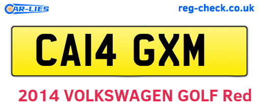 CA14GXM are the vehicle registration plates.