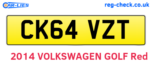 CK64VZT are the vehicle registration plates.