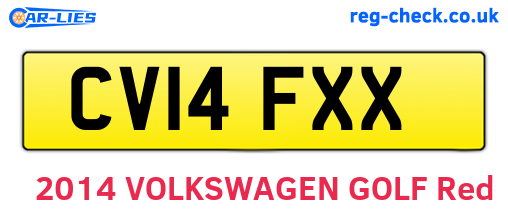 CV14FXX are the vehicle registration plates.