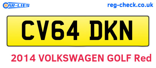CV64DKN are the vehicle registration plates.