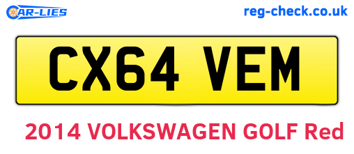 CX64VEM are the vehicle registration plates.