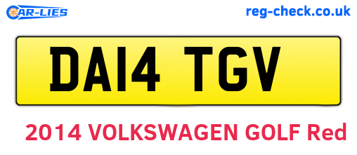 DA14TGV are the vehicle registration plates.
