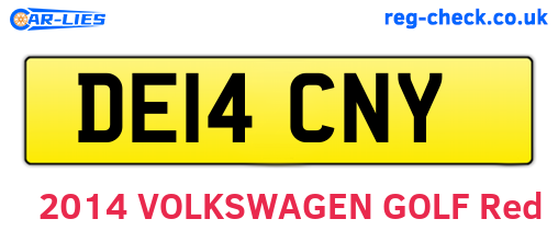 DE14CNY are the vehicle registration plates.
