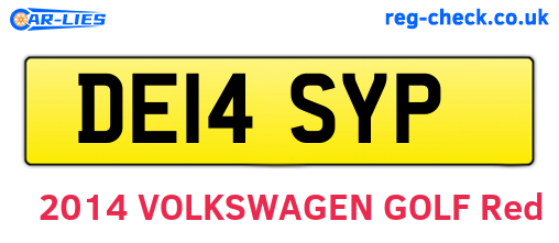 DE14SYP are the vehicle registration plates.