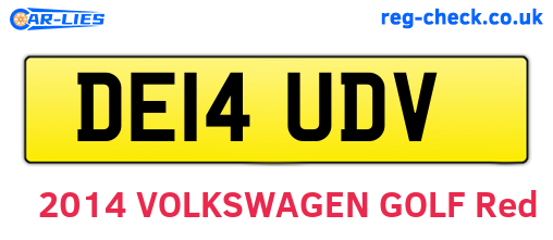 DE14UDV are the vehicle registration plates.