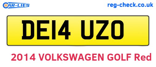 DE14UZO are the vehicle registration plates.