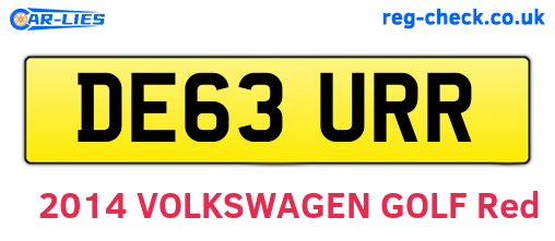 DE63URR are the vehicle registration plates.