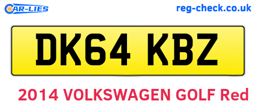 DK64KBZ are the vehicle registration plates.