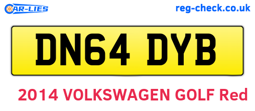 DN64DYB are the vehicle registration plates.