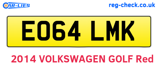 EO64LMK are the vehicle registration plates.