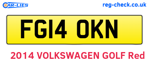 FG14OKN are the vehicle registration plates.