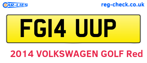 FG14UUP are the vehicle registration plates.