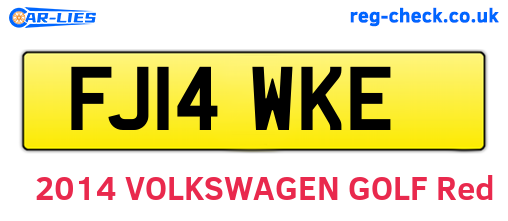 FJ14WKE are the vehicle registration plates.