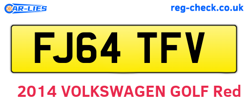 FJ64TFV are the vehicle registration plates.