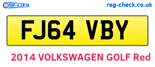 FJ64VBY are the vehicle registration plates.
