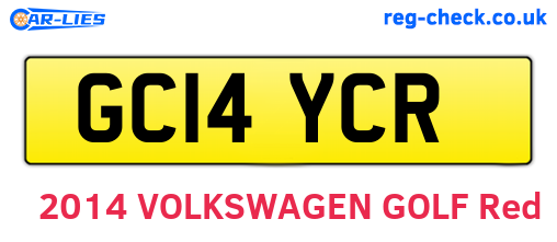 GC14YCR are the vehicle registration plates.