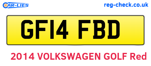 GF14FBD are the vehicle registration plates.