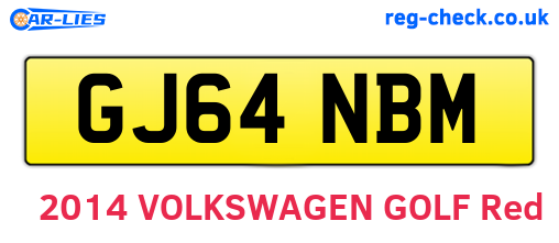 GJ64NBM are the vehicle registration plates.