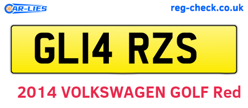 GL14RZS are the vehicle registration plates.