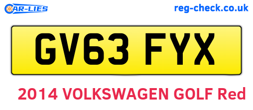 GV63FYX are the vehicle registration plates.