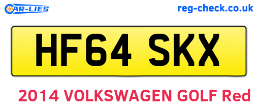 HF64SKX are the vehicle registration plates.