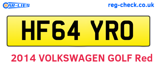 HF64YRO are the vehicle registration plates.