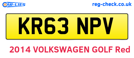 KR63NPV are the vehicle registration plates.