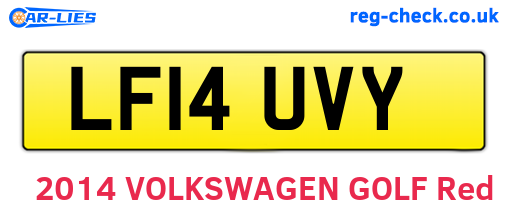 LF14UVY are the vehicle registration plates.