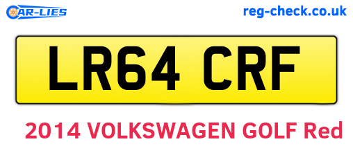 LR64CRF are the vehicle registration plates.