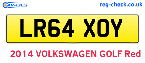 LR64XOY are the vehicle registration plates.
