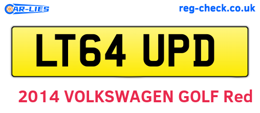 LT64UPD are the vehicle registration plates.