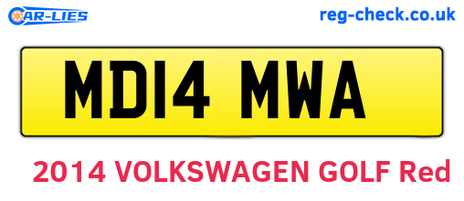 MD14MWA are the vehicle registration plates.