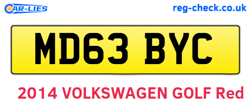 MD63BYC are the vehicle registration plates.