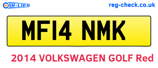 MF14NMK are the vehicle registration plates.
