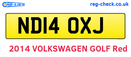 ND14OXJ are the vehicle registration plates.