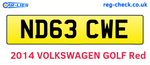 ND63CWE are the vehicle registration plates.
