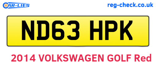 ND63HPK are the vehicle registration plates.