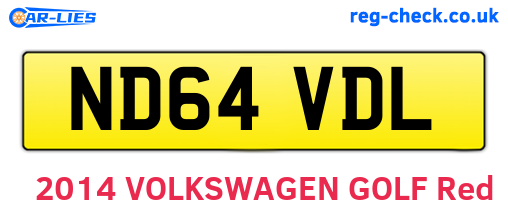 ND64VDL are the vehicle registration plates.