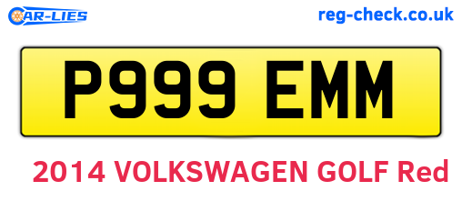 P999EMM are the vehicle registration plates.