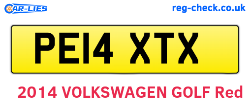 PE14XTX are the vehicle registration plates.