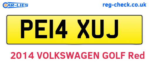 PE14XUJ are the vehicle registration plates.