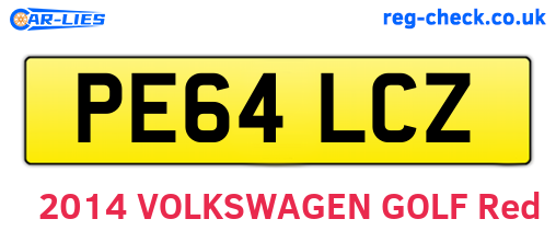 PE64LCZ are the vehicle registration plates.