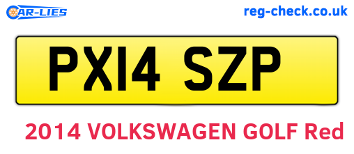 PX14SZP are the vehicle registration plates.