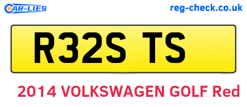 R32STS are the vehicle registration plates.