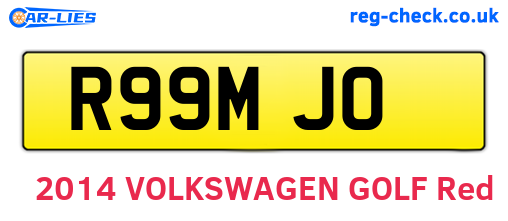 R99MJO are the vehicle registration plates.