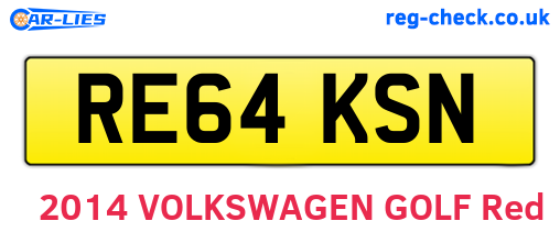 RE64KSN are the vehicle registration plates.