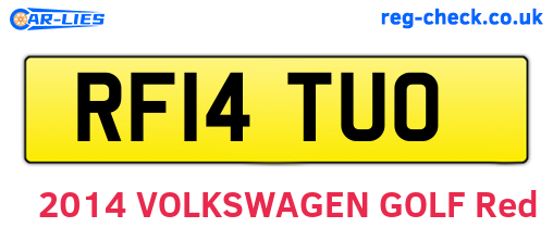 RF14TUO are the vehicle registration plates.