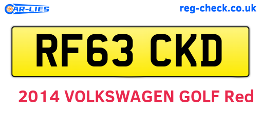 RF63CKD are the vehicle registration plates.