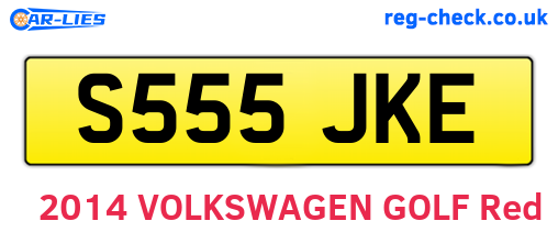 S555JKE are the vehicle registration plates.