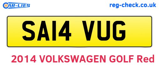 SA14VUG are the vehicle registration plates.